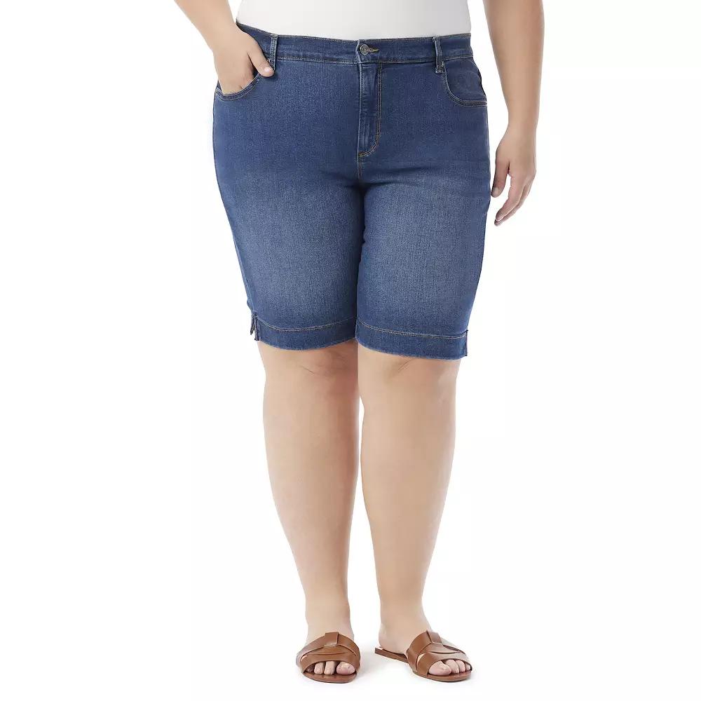 Plus Size Gloria Vanderbilt Amanda Bermuda Shorts, Womens Product Image