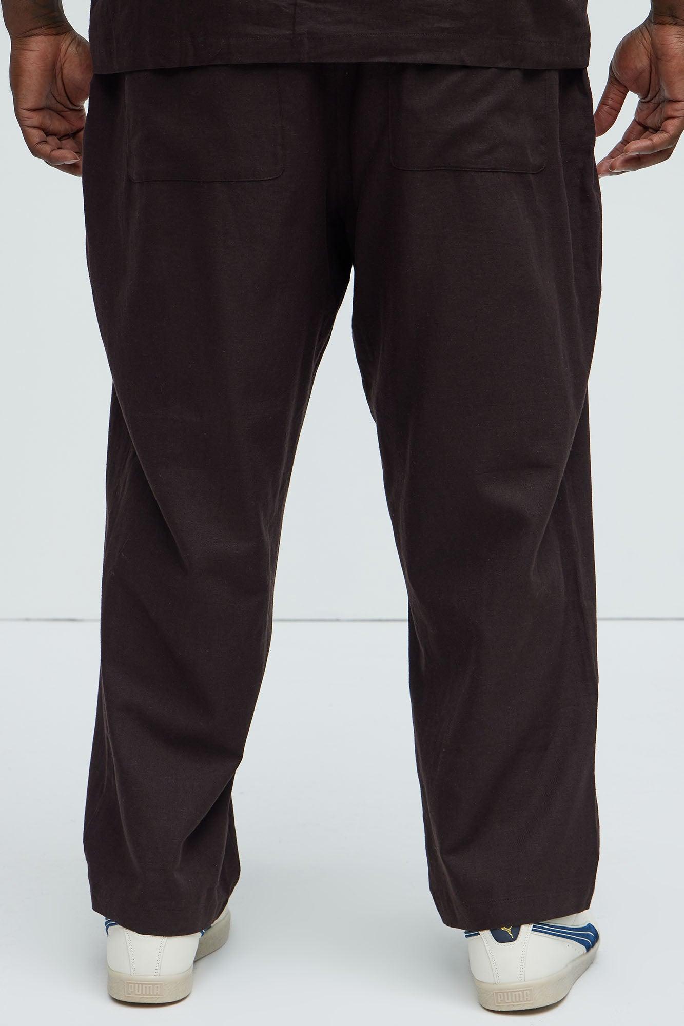 Bahamas Straight Linen Pants - Brown Product Image