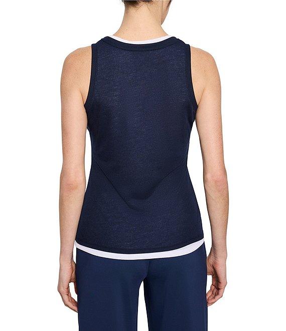 NIC + ZOE Gauzy Double Layer Round Neck Sleeveless Double Layer Tank Product Image