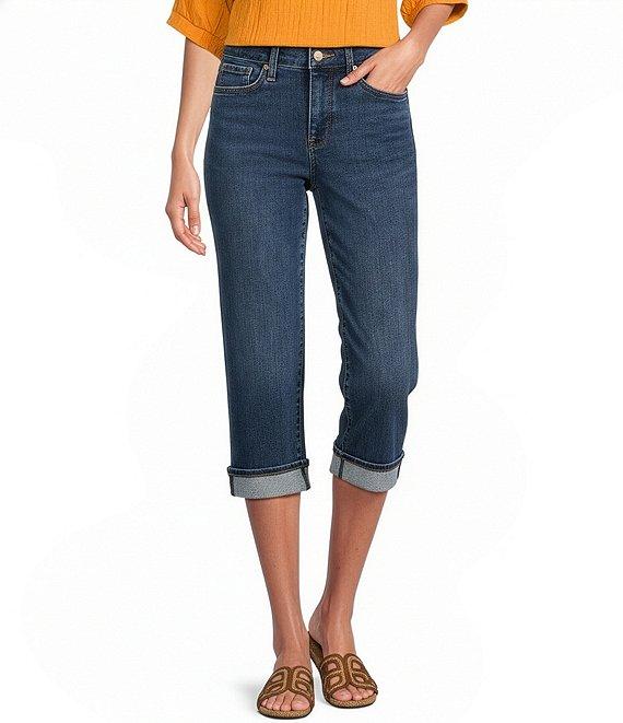 NYDJ Petite Size Marilyn Cuffed Cool Embrace® Lift Tuck® Capri Denim Jeans Product Image