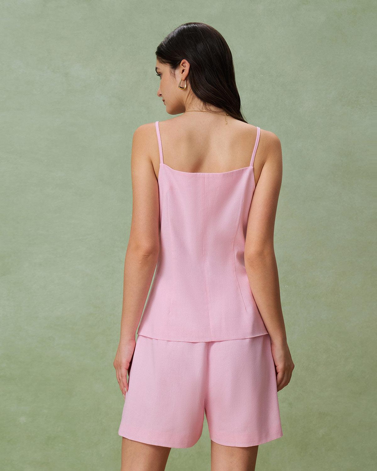 Pink Ruched Pocket Shorts Product Image