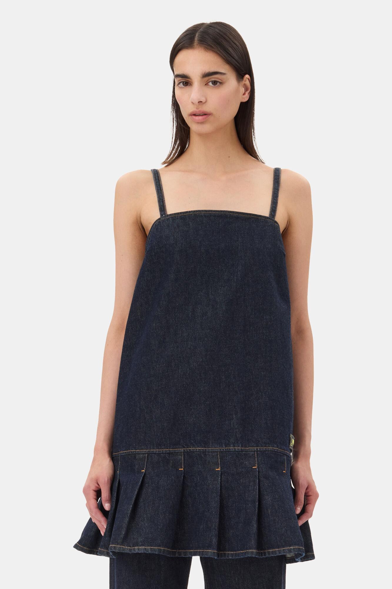 Denim Strap Mini Dress Product Image