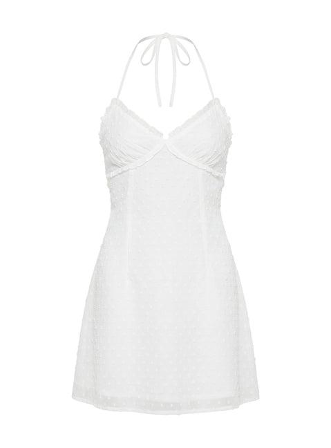 Angel Antics Halter Mini Dress White Product Image