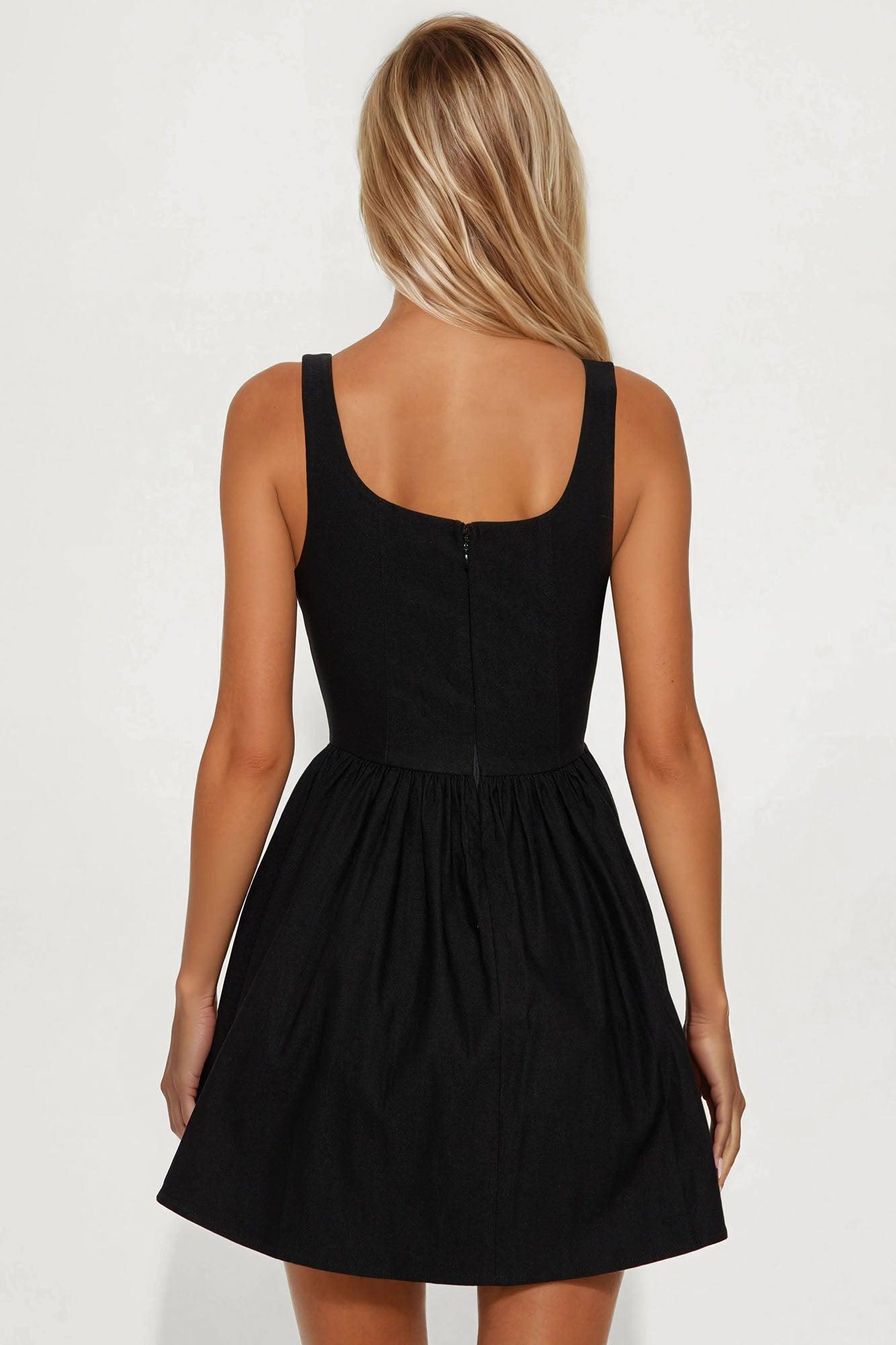 Valentine Twill Mini Dress - Black Female Product Image