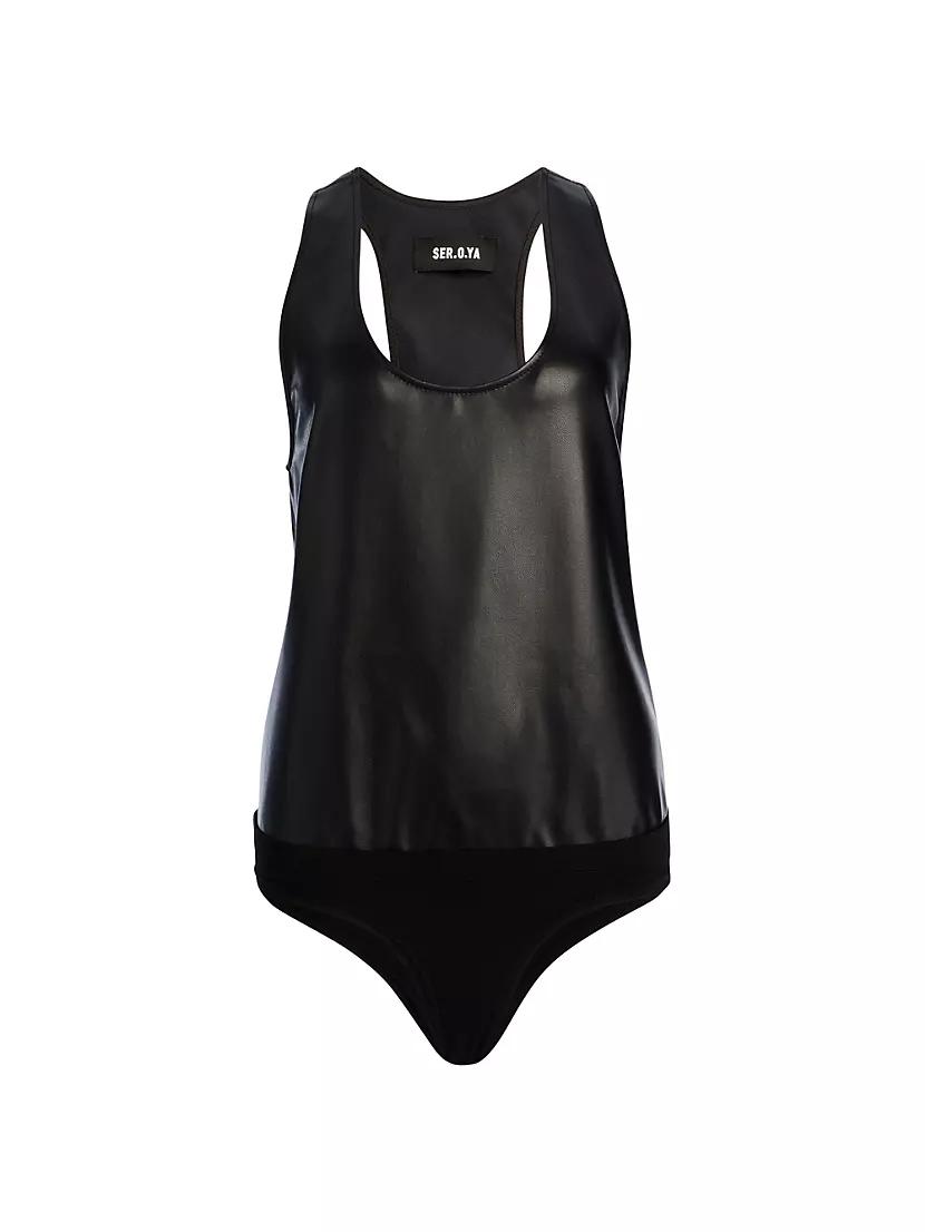 Womens Nina Leather Bodysuit Product Image