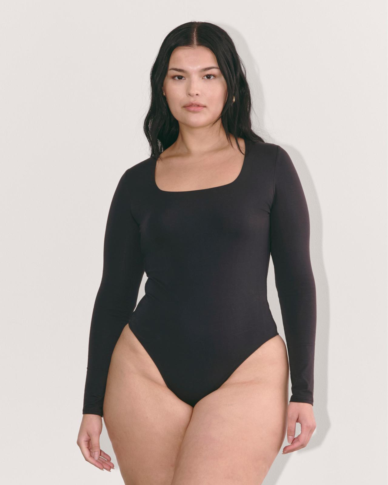 Womens Long-Sleeve Supima Square-Neck Bodysuit by Everlane Product Image