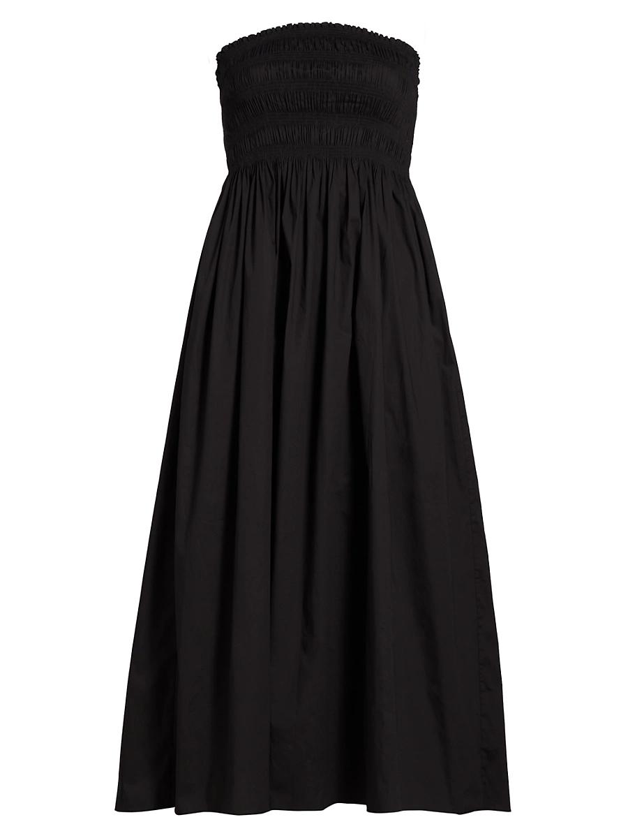 Womens Smocked Cotton Midi Dress Product Image