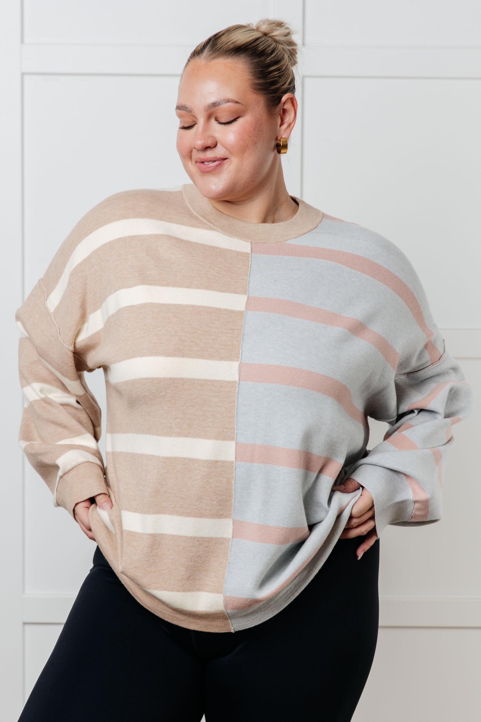 Exceptional Thought Striped Patchwork Sweater (Online Exclusive) Product Image