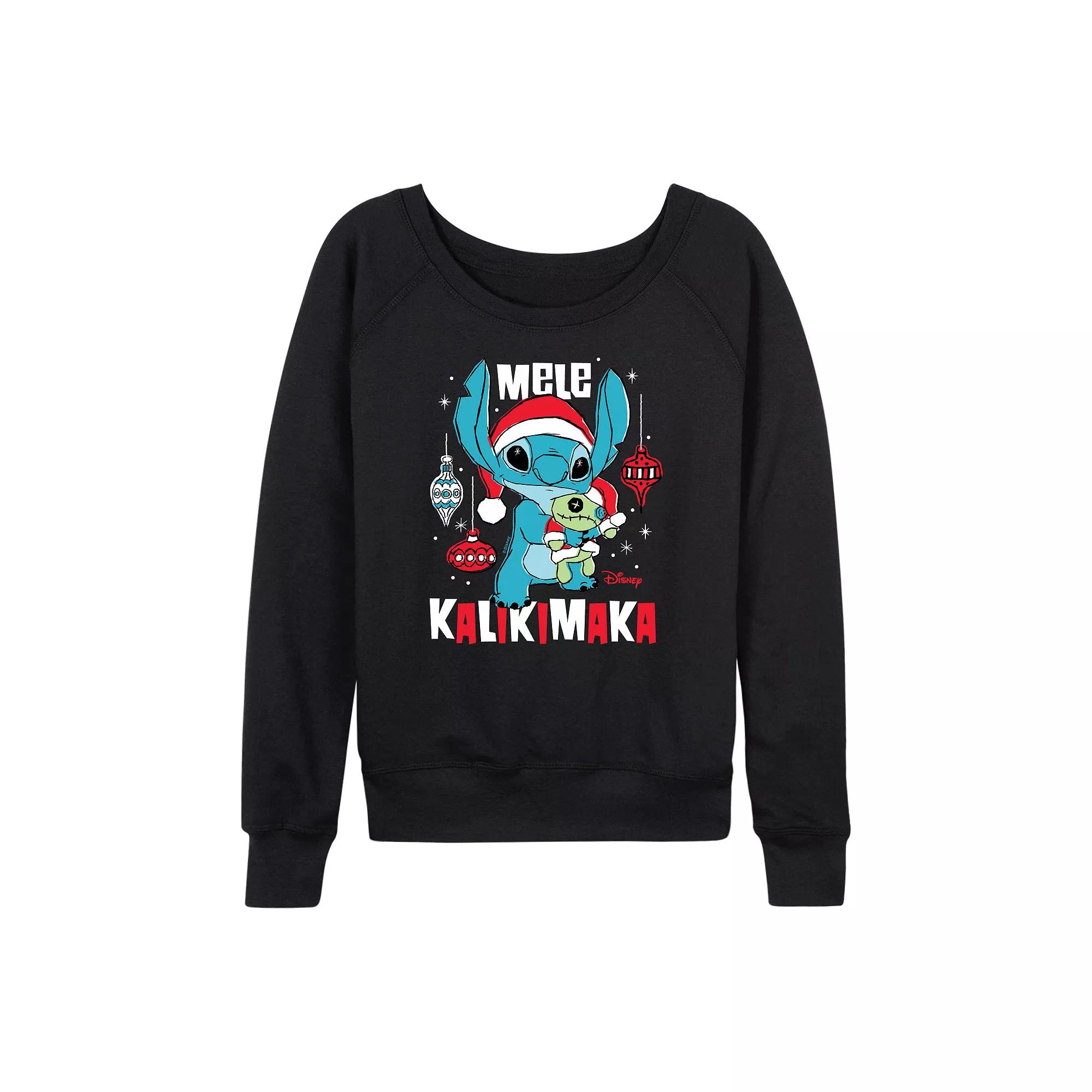 Disney's Lilo & Stitch Women's Mele Kalikimaka French Terry Long Sleeve Tee,  Product Image