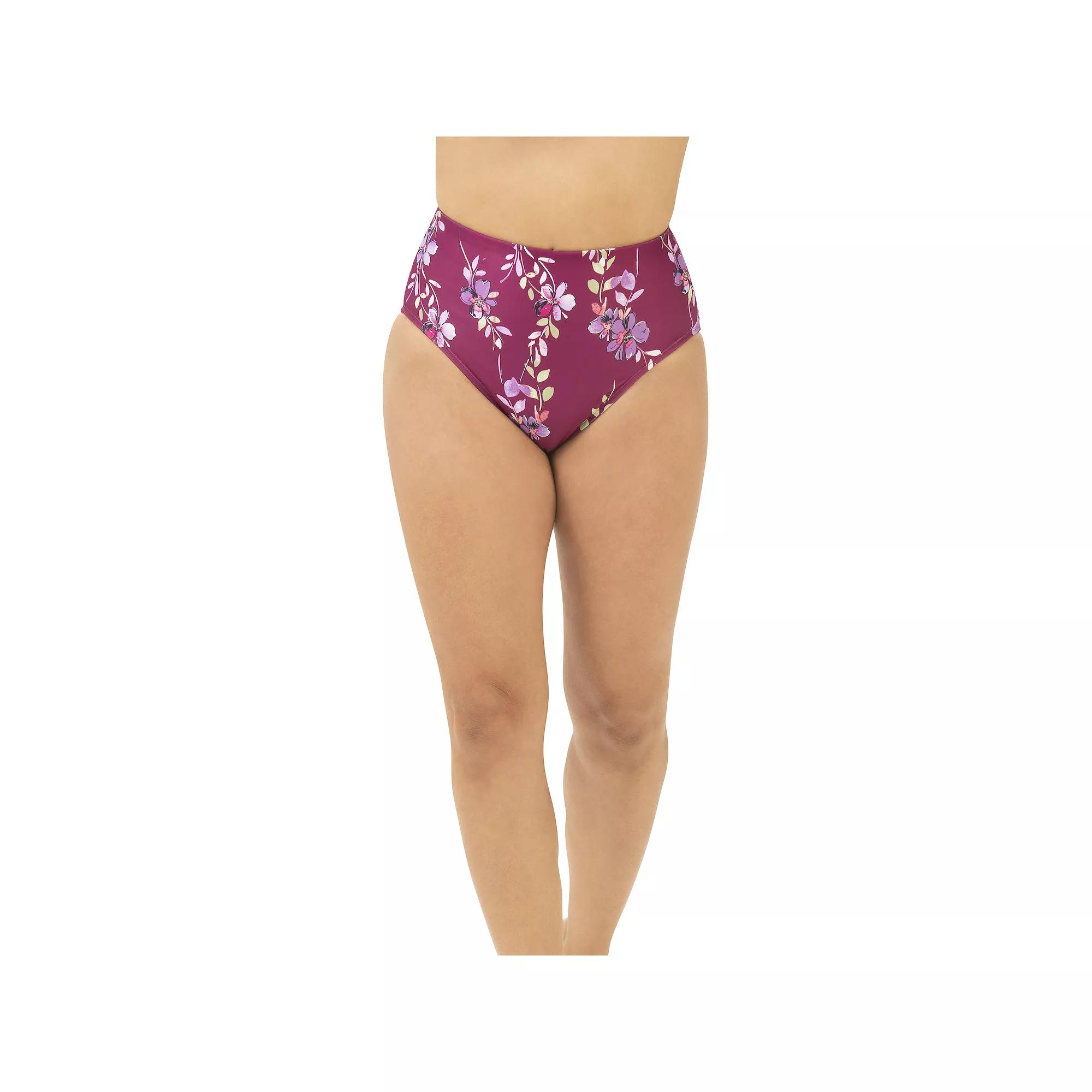 Women's Dolfin Aquashape Solid UPF 50+ High-Waist Brief Swim Bottoms,  Product Image
