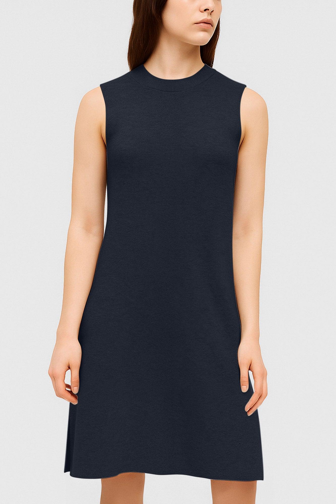 Women's Labs 3D Print-Knit Mockneck Dress - Navy Product Image