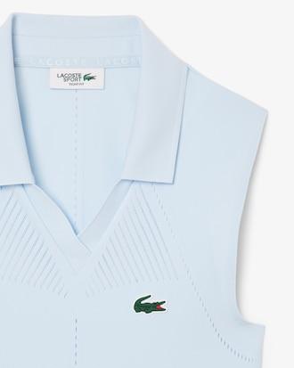 Sleeveless Stretch Knit Tennis Polo Shirt Product Image