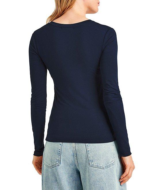Splendid Bamboo Jersey V-Neck Long Sleeve Tee Product Image