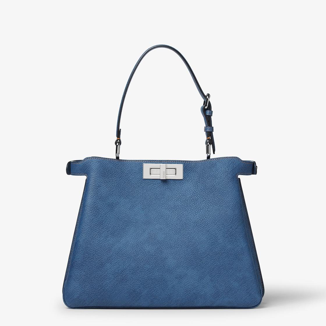 Peekaboo Soft MediumDenim-effect blue leather bag Product Image