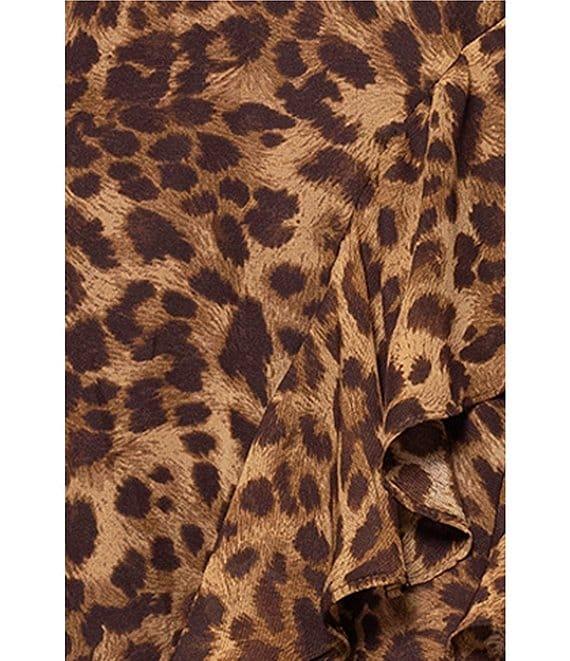 Betsy & Adam Halter Neck Leopard Print Maxi Dress Product Image
