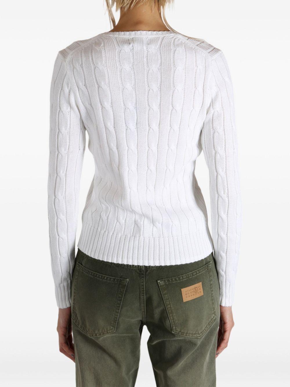 cable-knit v-neck sweater Product Image