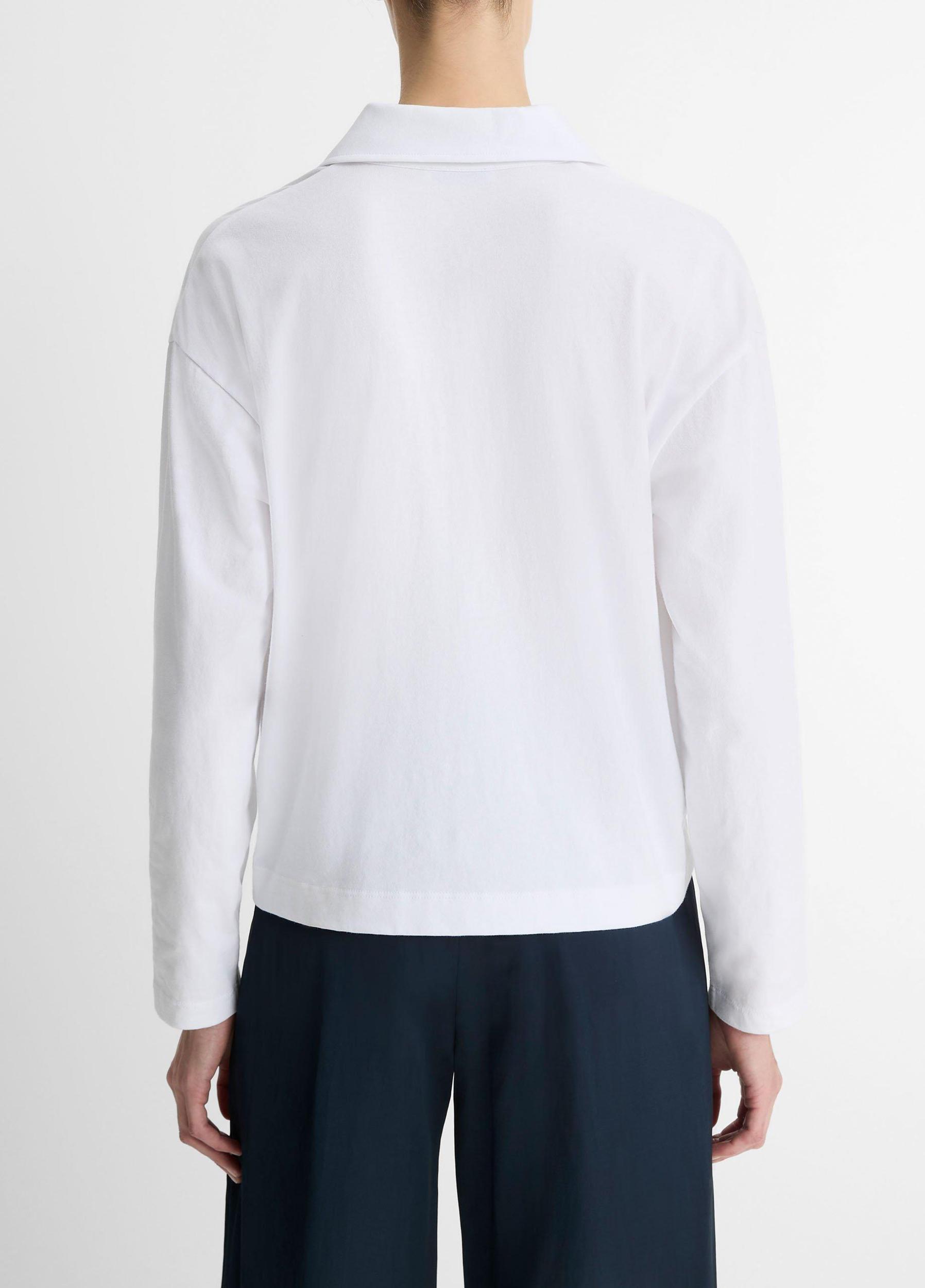 Easy Pima Cotton Long-Sleeve Polo Shirt Product Image