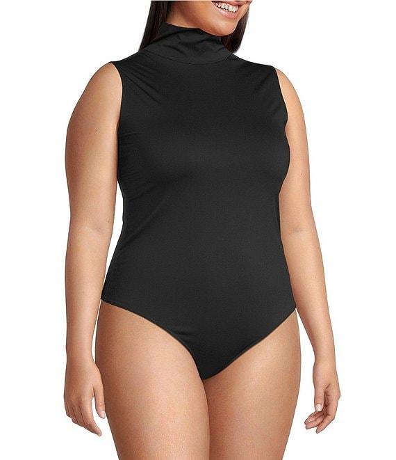 Good American Plus Size Weightless Mock Neck Sleeveless Bodysuit Product Image