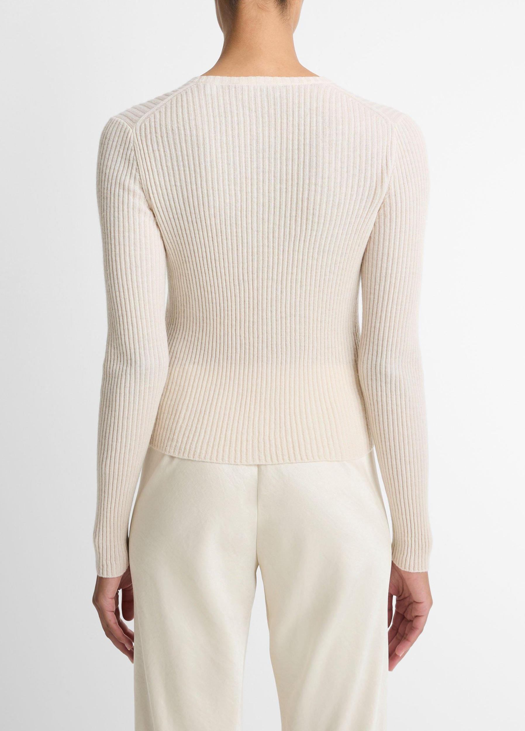 Ribbed Cashmere-Silk Cardigan Product Image