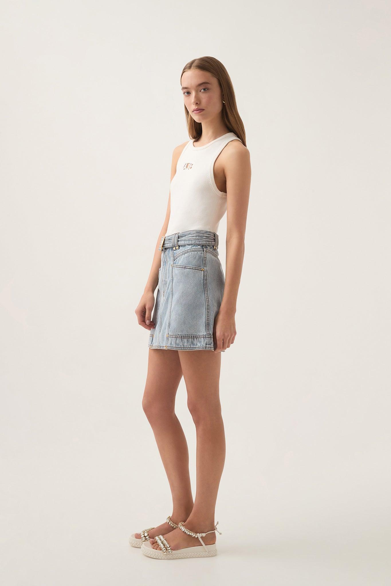 Ray Denim Mini Skirt Product Image