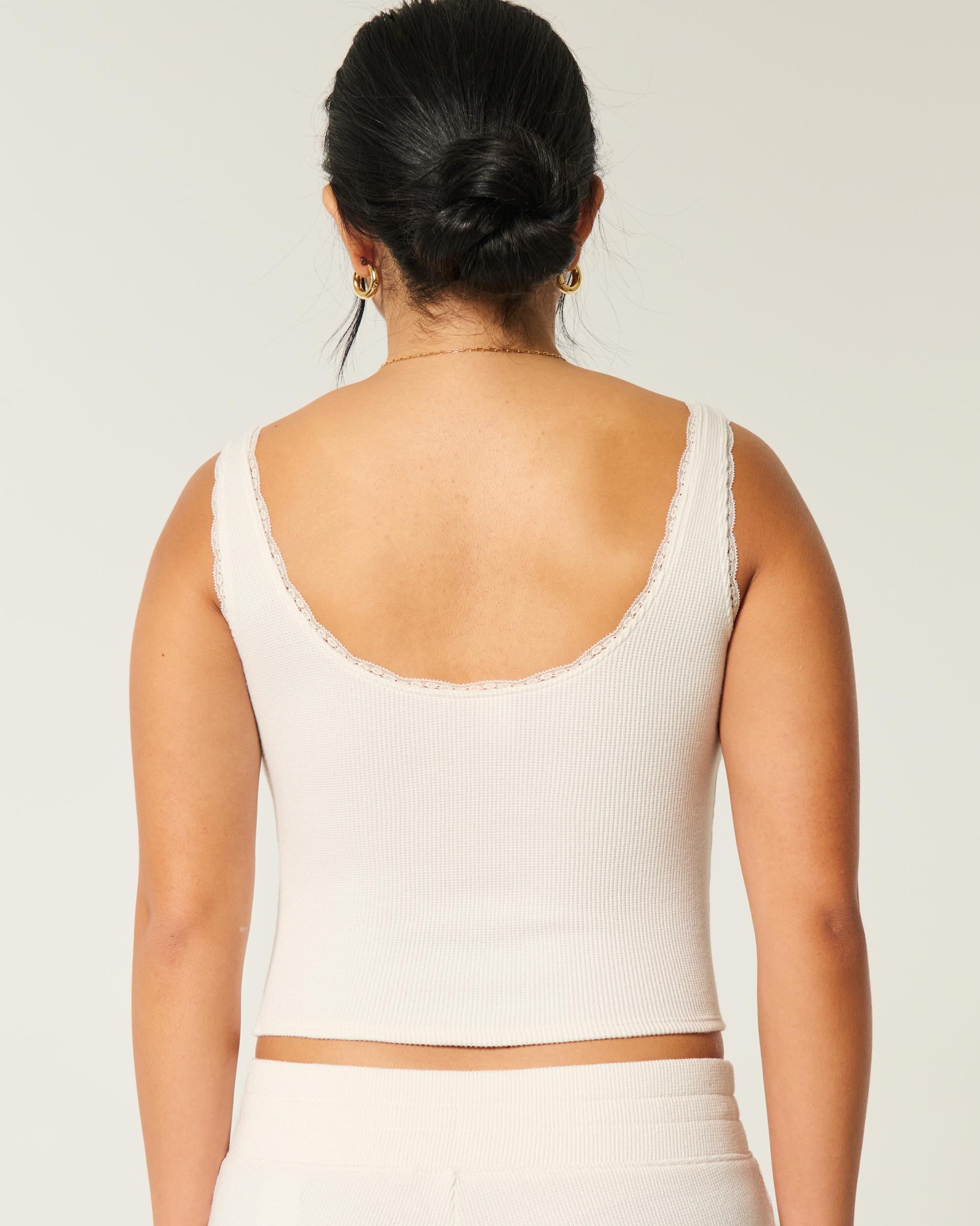 Gilly Hicks Cozy Waffle Lace Trim Tank Product Image
