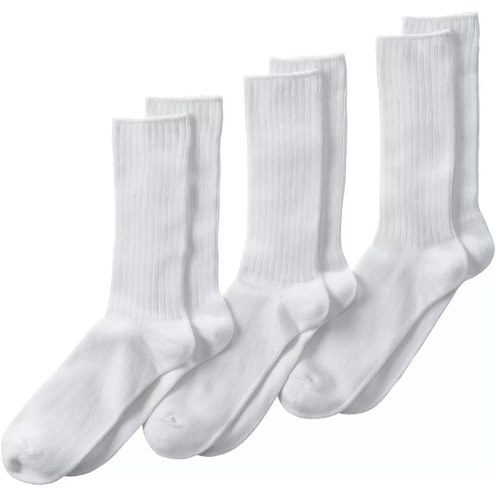 Men's Lands' End Crew Socks 3-Pack,  Product Image