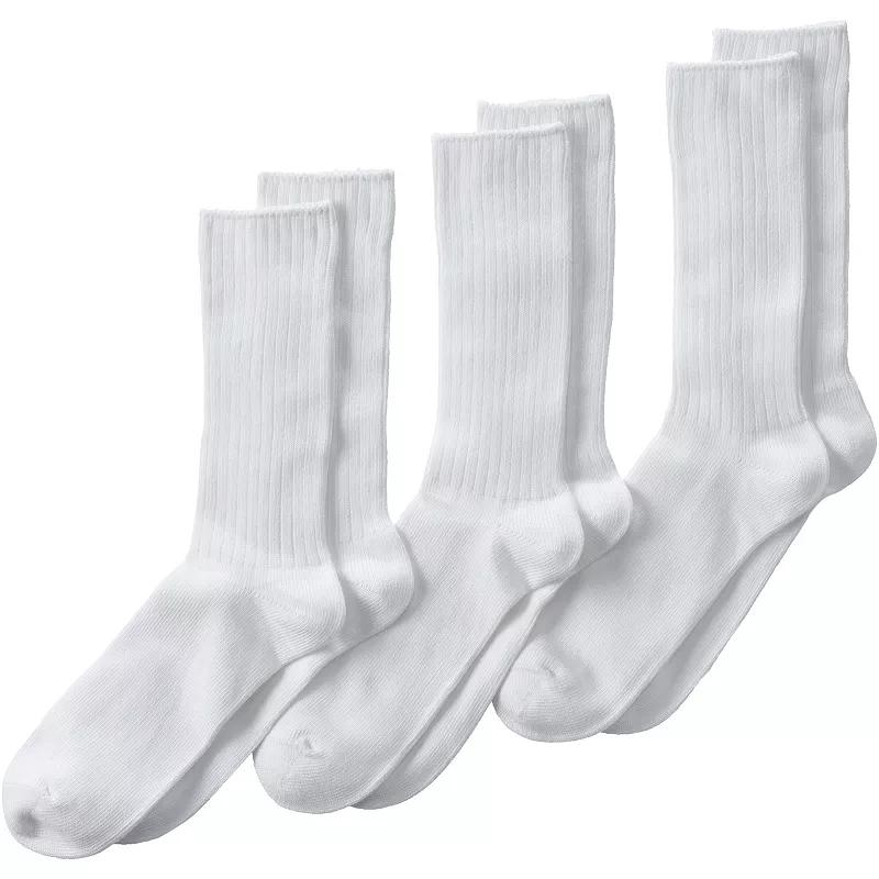 Men's Lands' End Crew Socks 3-Pack,  Product Image