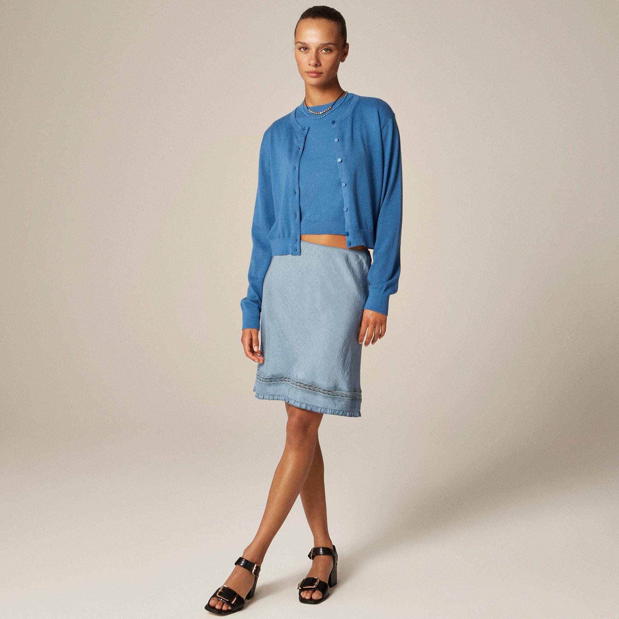 Featherweight cashmere-blend cropped sweater shell Product Image