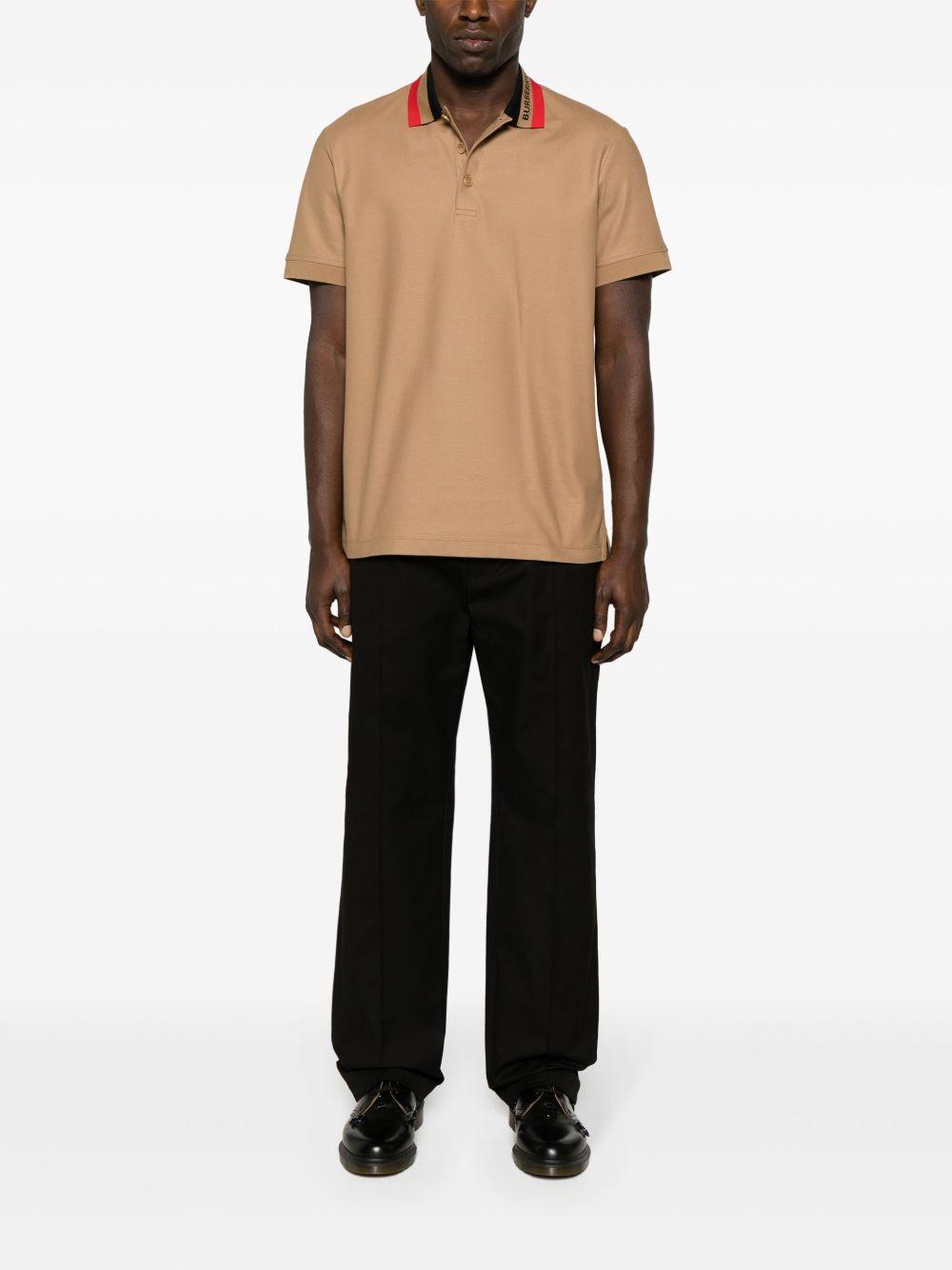 contrasting-collar cotton polo shirt Product Image