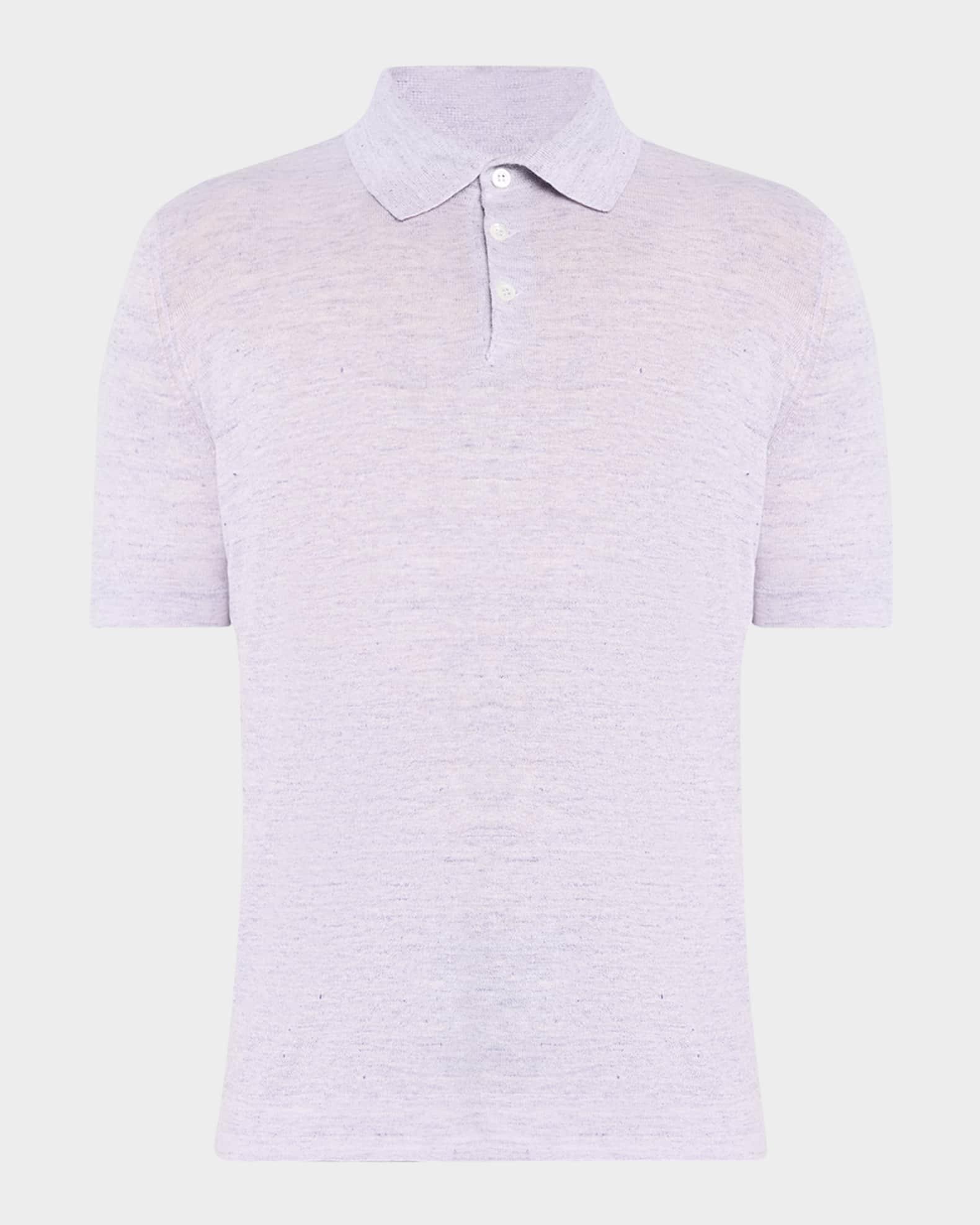 Men's Linen and Cotton Polo Shirt Product Image