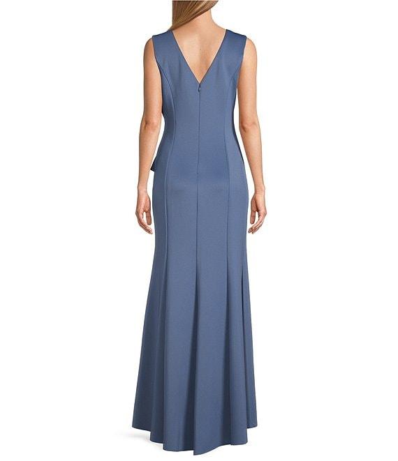 Jessica Howard Boat Neck Cap Sleeve Embellished Bow Sheath Gown Product Image