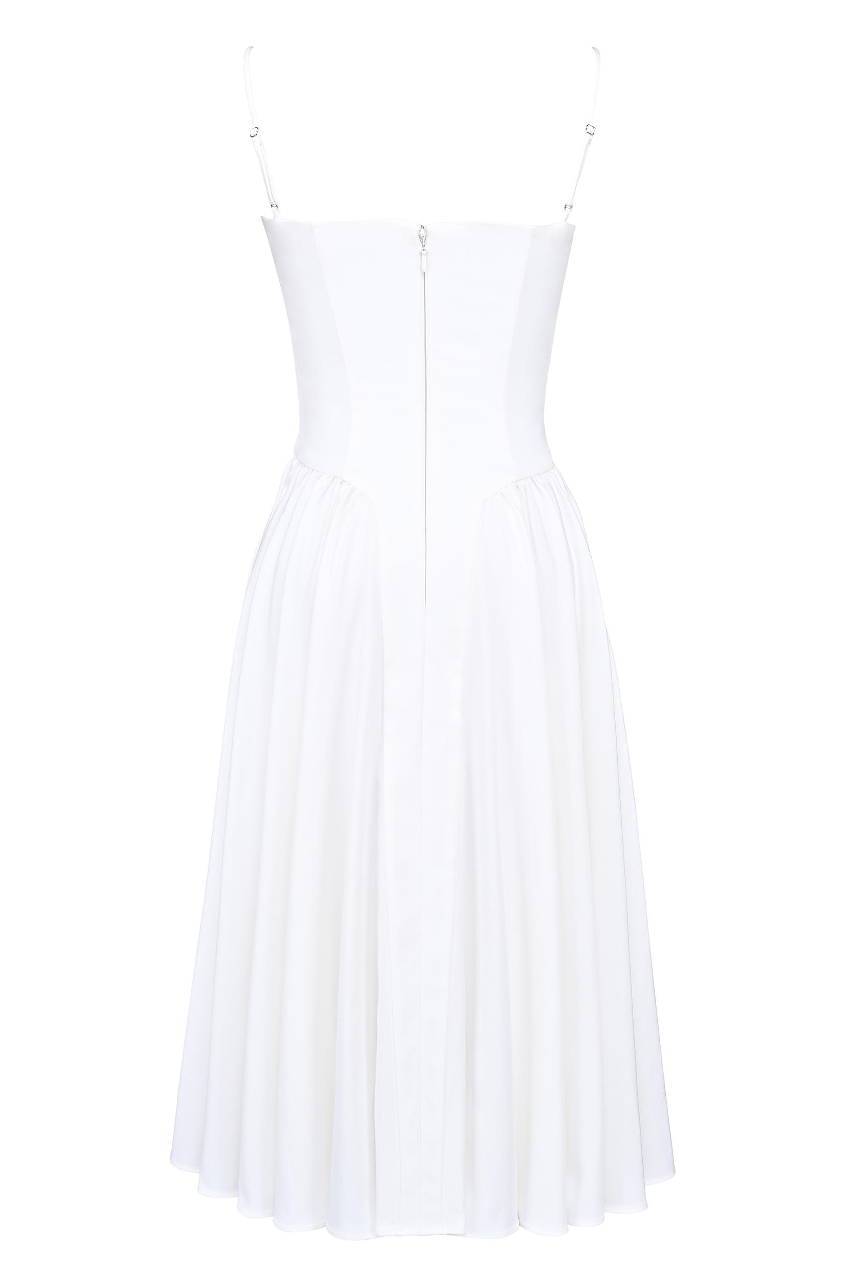 Samaria  white corset midi dress Product Image