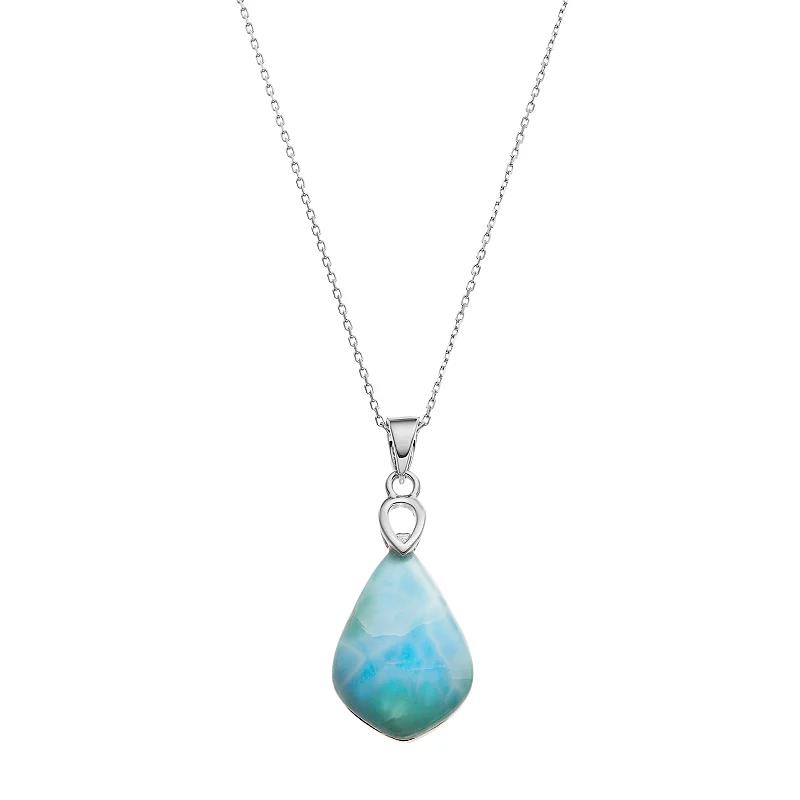 Sterling Silver Larimar Pendant Necklace, Women's, Size: 18", Blue Product Image