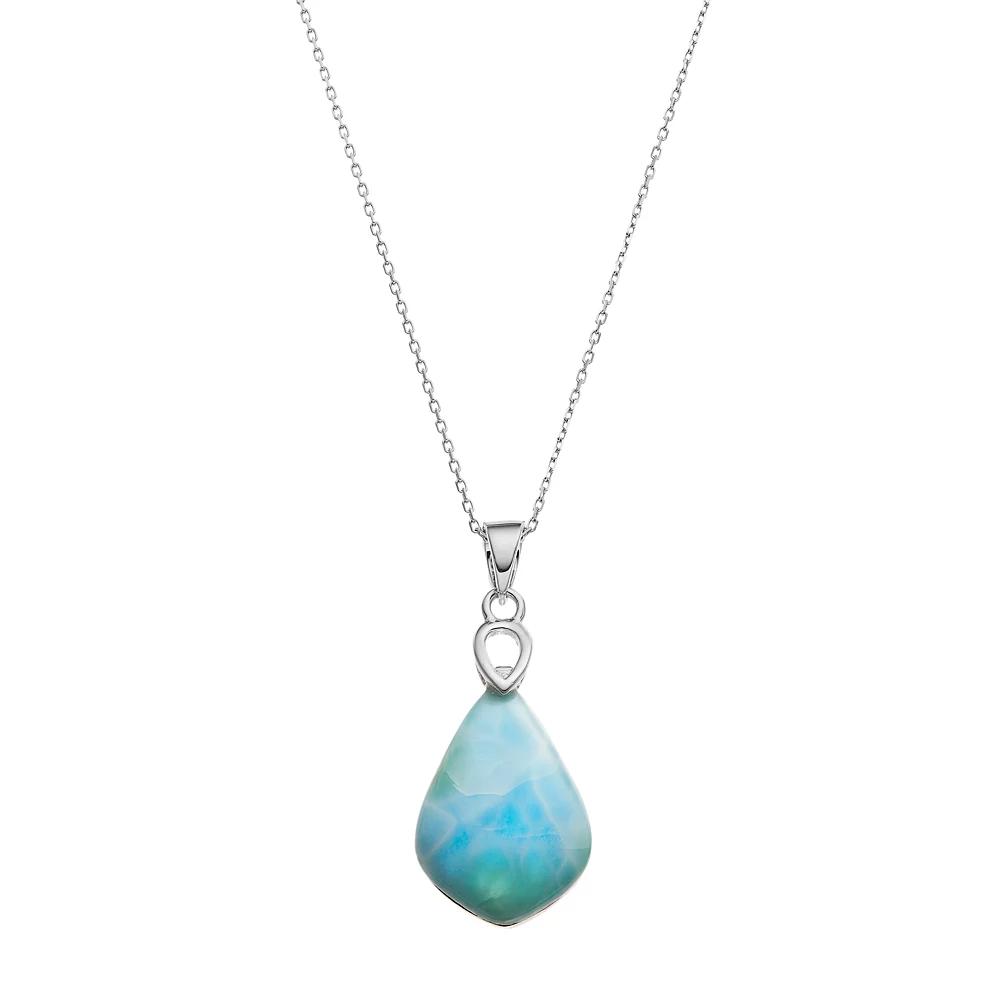 Sterling Silver Larimar Pendant Necklace, Women's, Size: 18", Blue Product Image