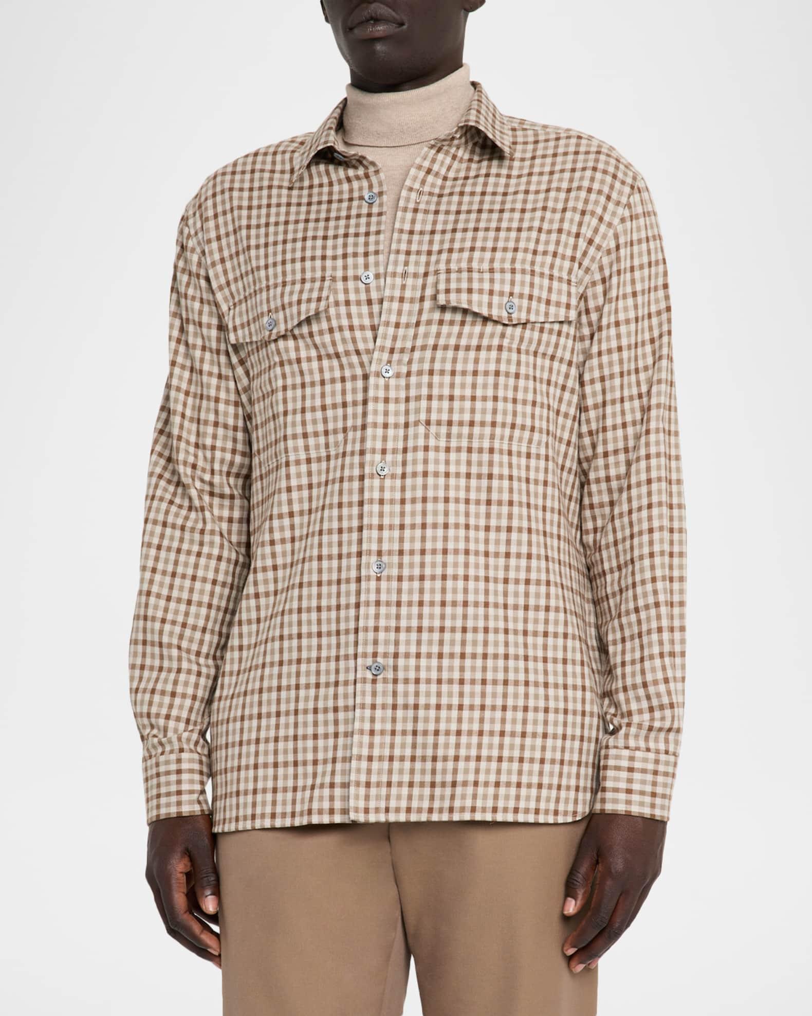 Men's Cashmere Flannel Check Shirt Product Image