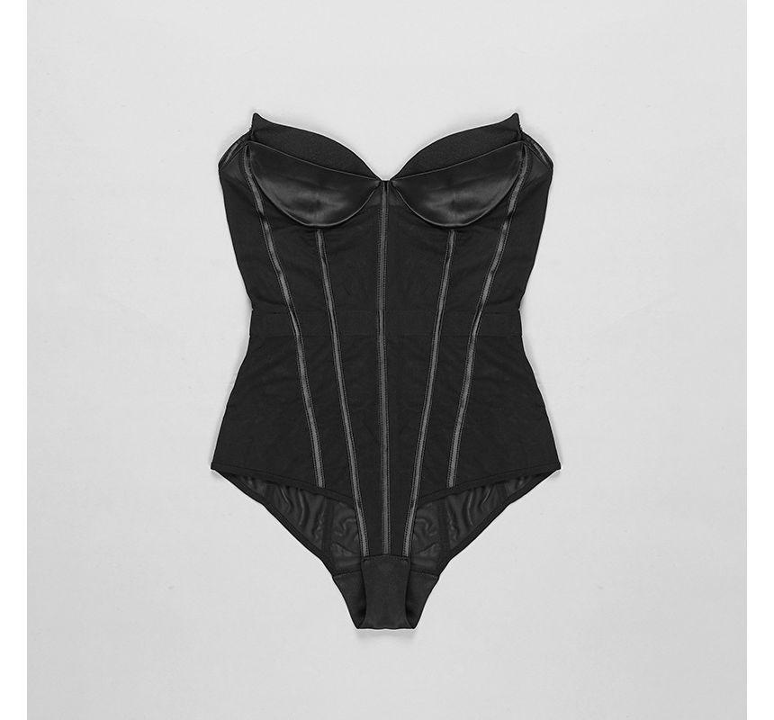 Strapless Mesh Corset Bodysuit Product Image