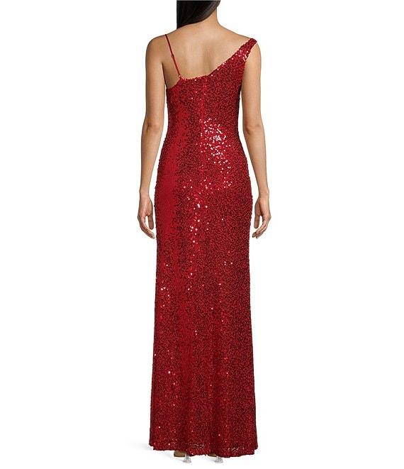 Next Up One Shoulder Drape Neck Fully Lined Dress Product Image