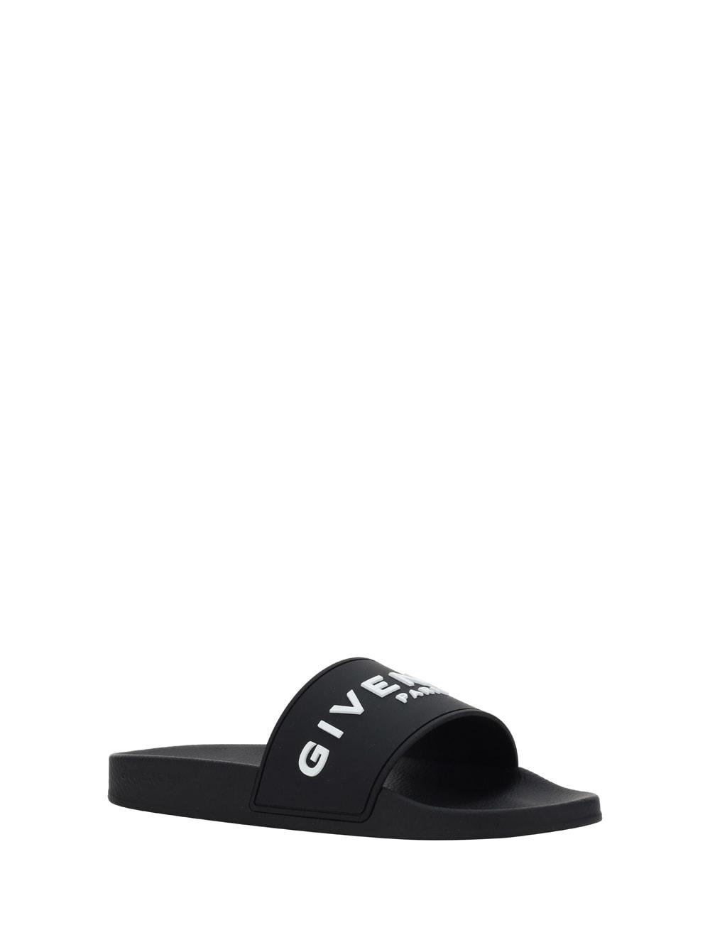 Black Logo-Print Pool Slides Product Image
