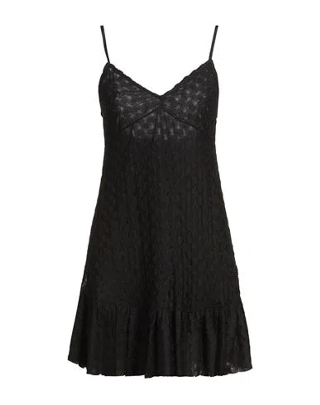 MISSONI Sleeveless Mini Dress With Lace Tiered Skirt In Black Product Image