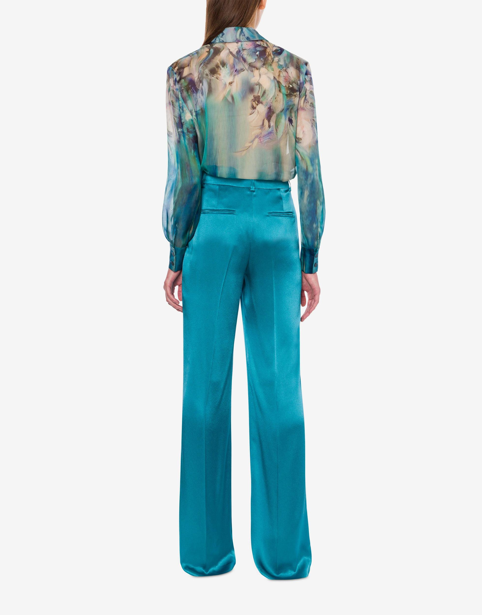 Chiffon shirt with water lily print Product Image