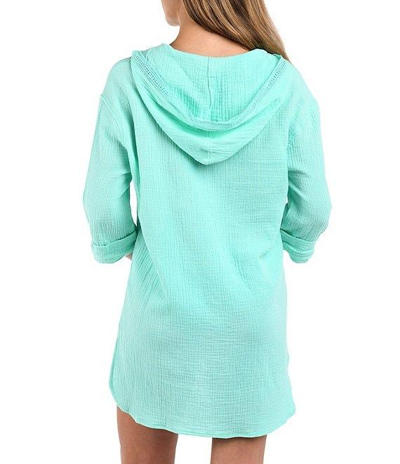 La Blanca Seaside Covers Cotton Gauze Hooded Tunic Swim Cover Up Product Image