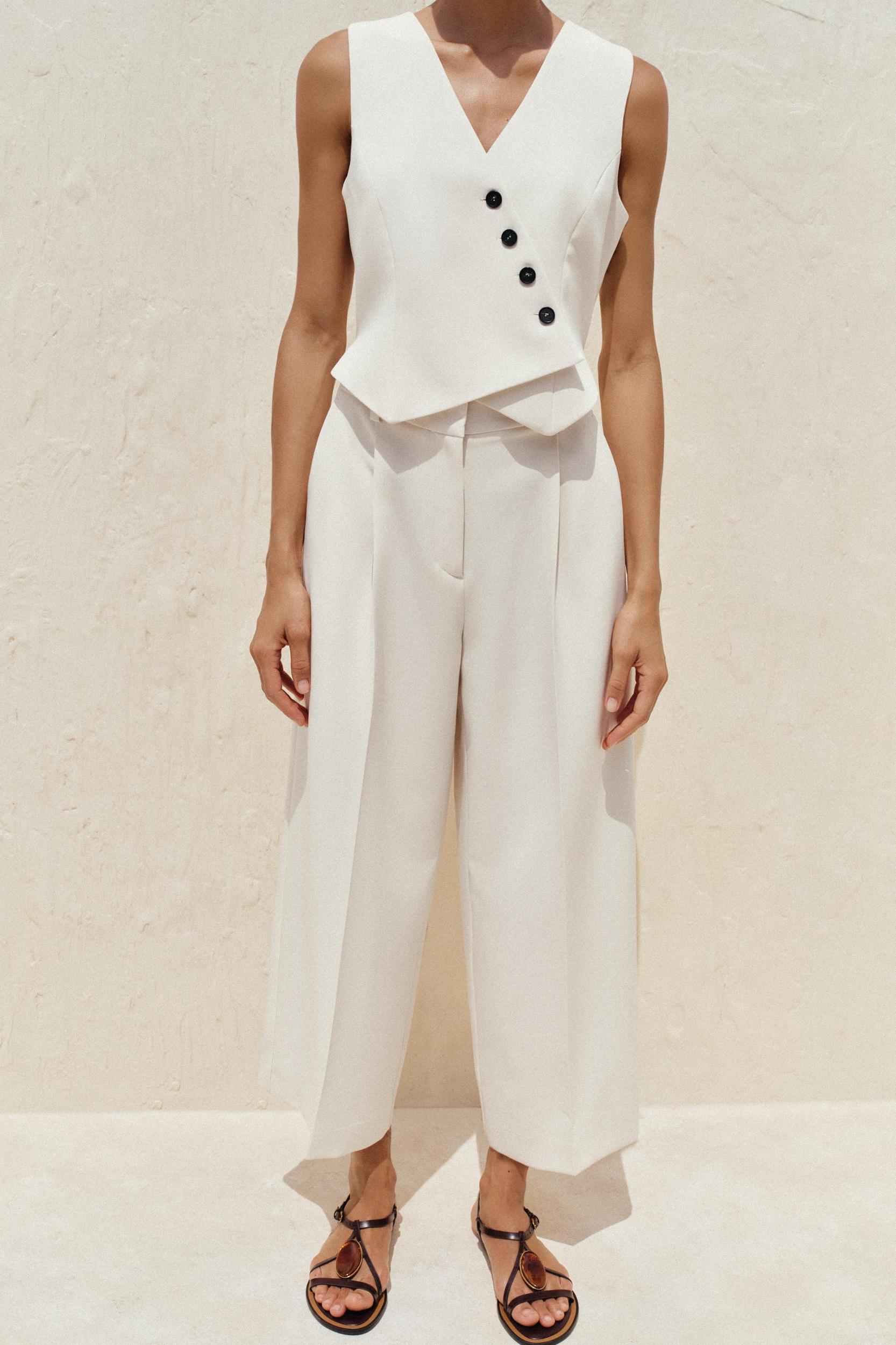 WIDE LEG VEST JUMPSUIT Product Image