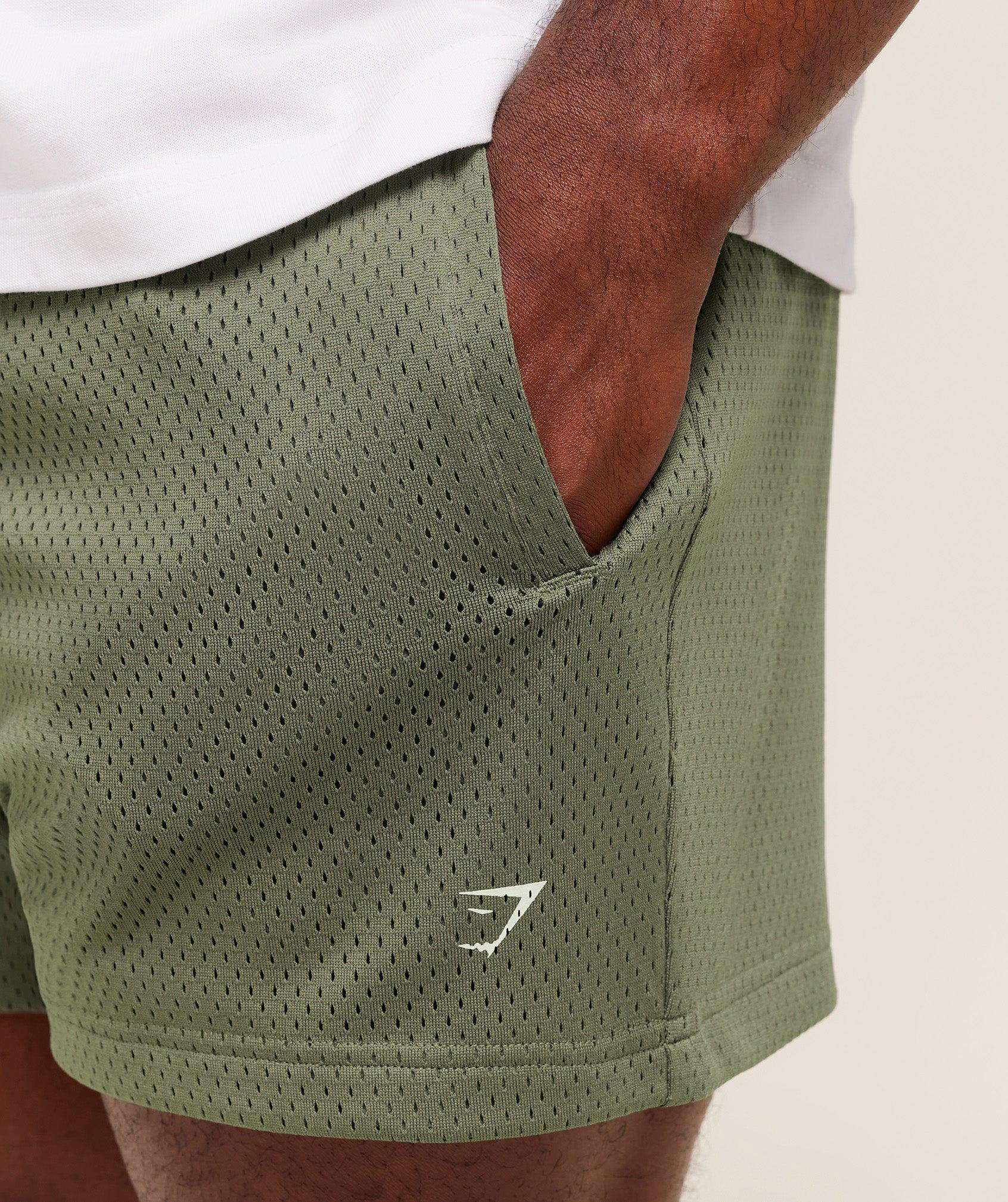 Gymshark Gymshark Lifting Barbell Mesh 5" Short - Base Green Male Product Image