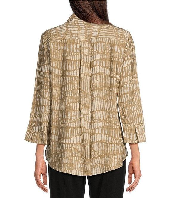 Ali Miles Woven Button Front Point Collar Tunic Product Image