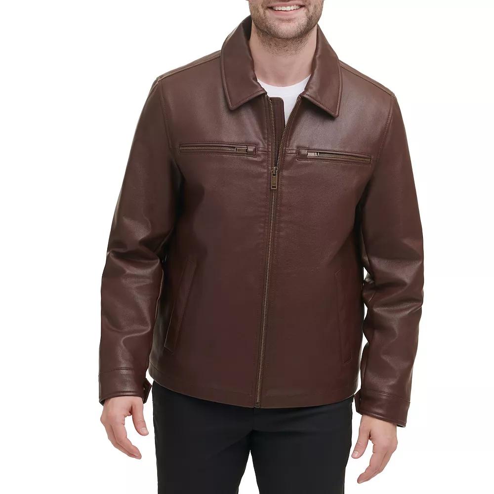 Men's Dockers Faux Leather Jacket, Size: Large, Brown Product Image