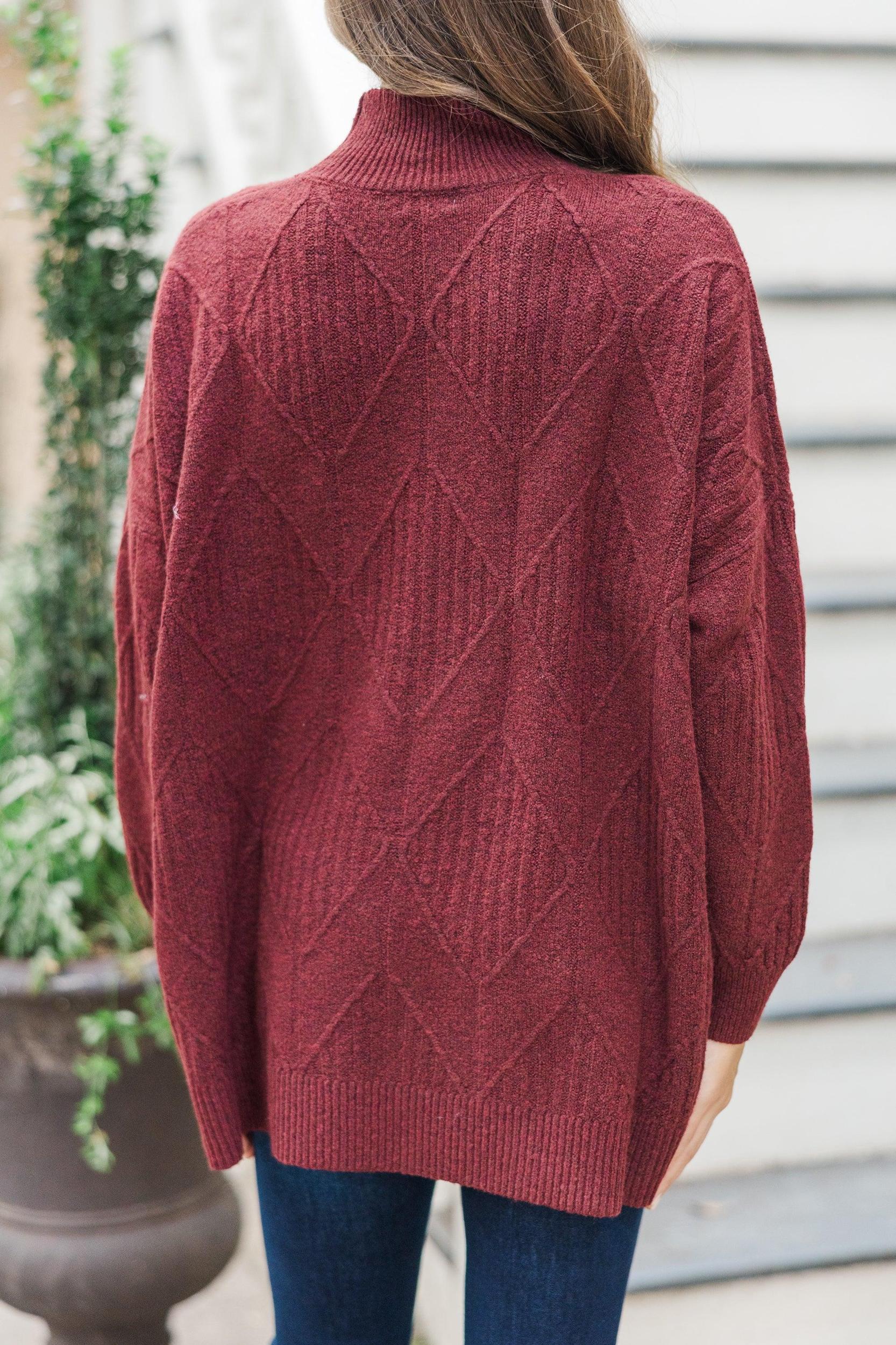 Walk The Walk Burgundy Sweater Female Product Image