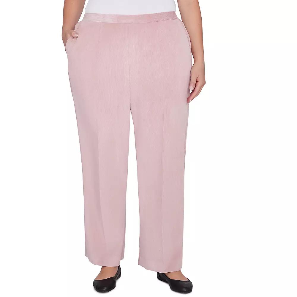 Plus Size Alfred Dunner Classic Average Length Pleated Pants, Women's, Size: 18 W, Pink Product Image