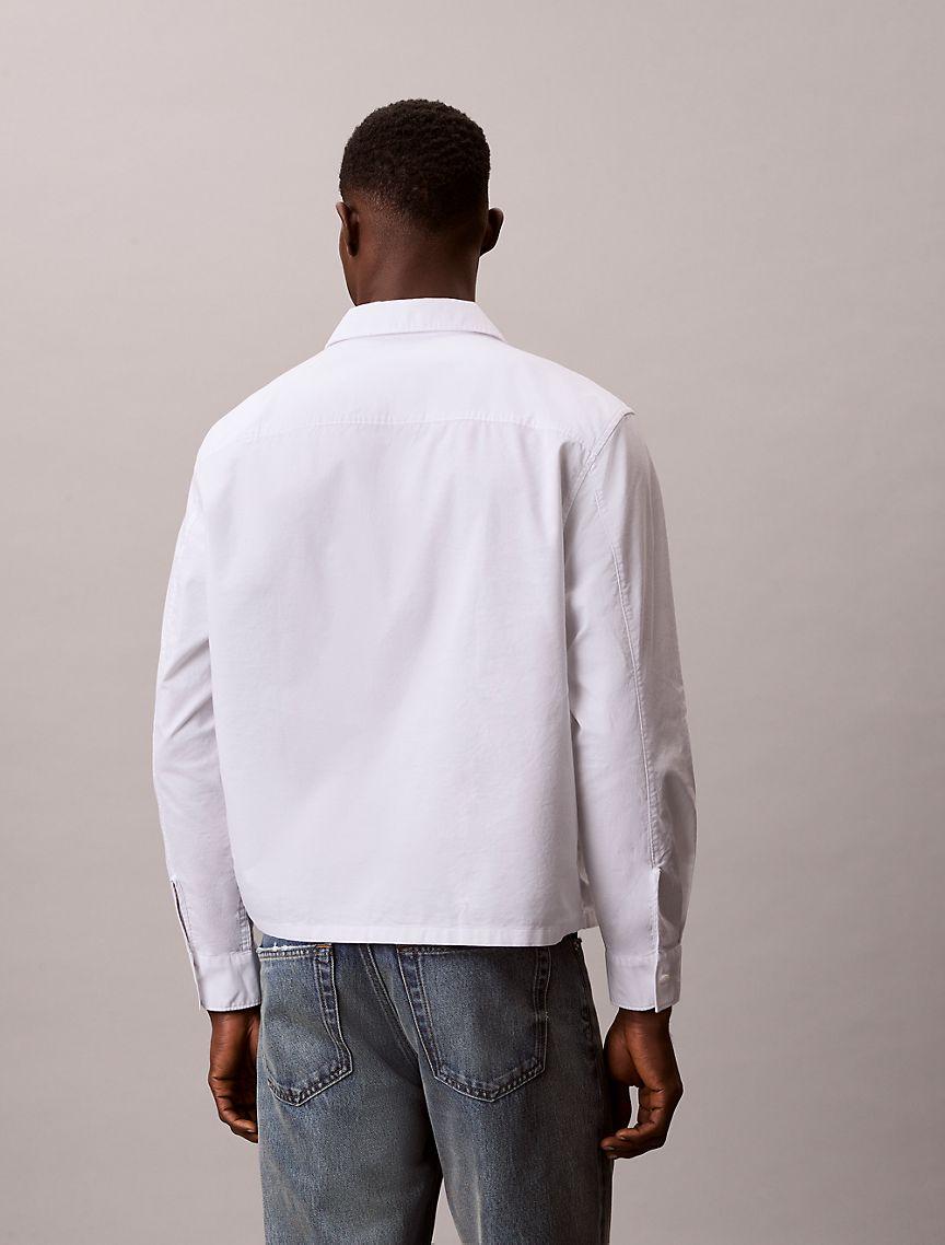 Cropped Relaxed Button-Down Shirt Product Image