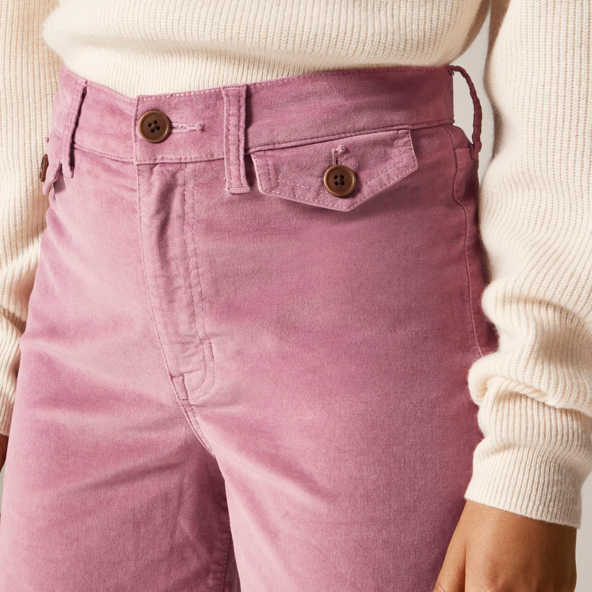 Wide-leg trouser in washed velvet Product Image