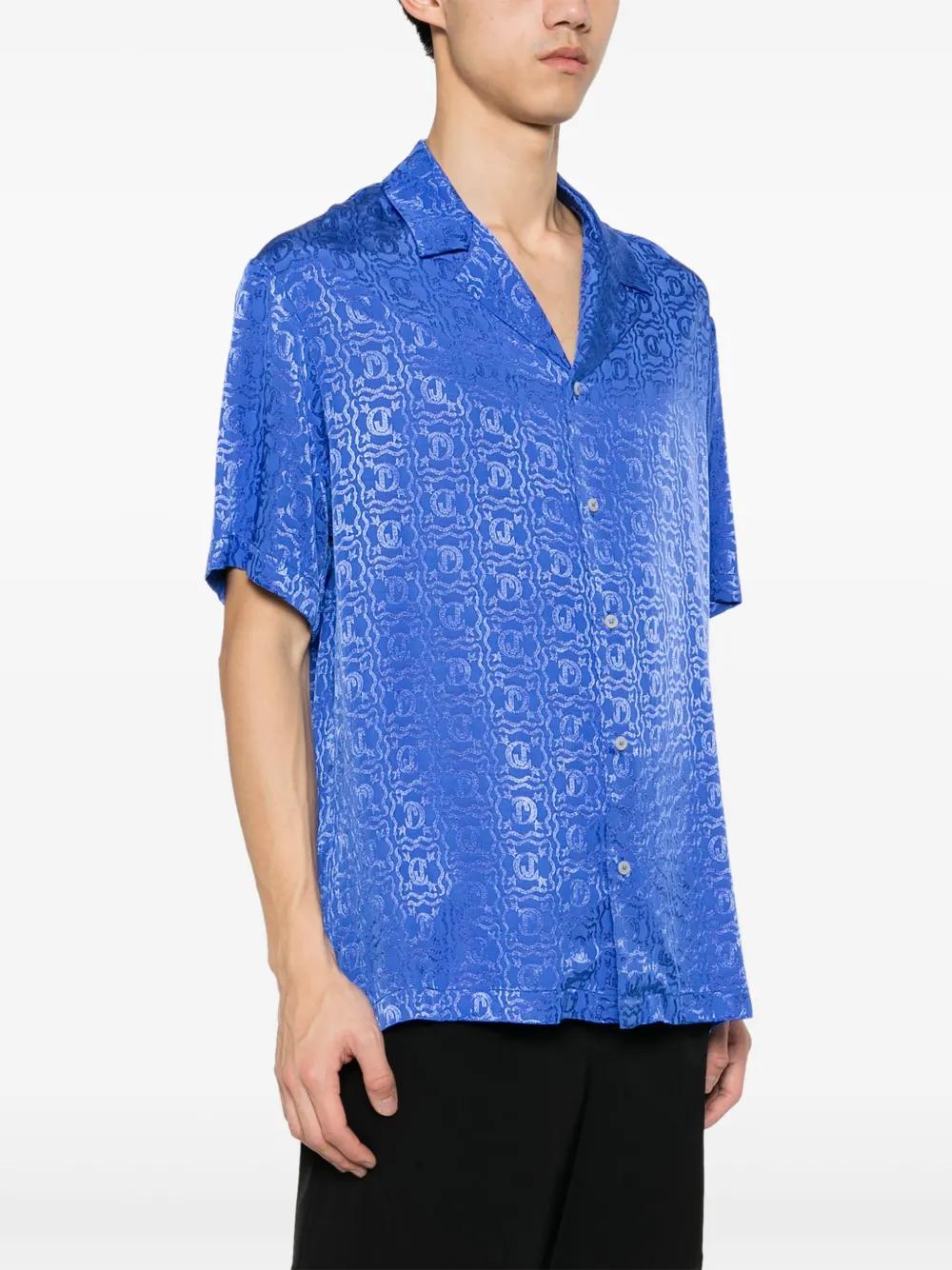 logo-jacquard bowling shirt Product Image